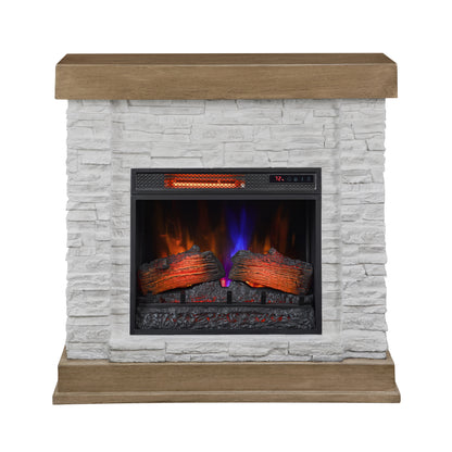 duraflame® Wall Mantel Electric Fireplace, Rustic White