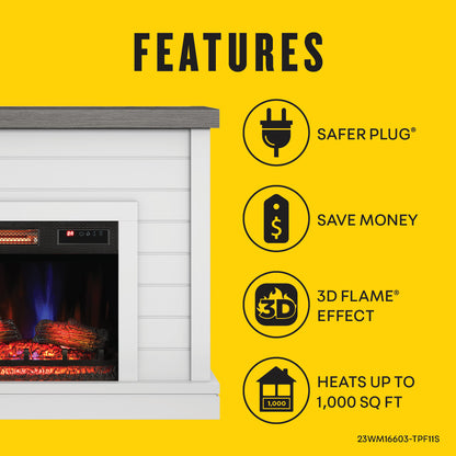 duraflame® Shiplap Wall Mantel Electric Fireplace