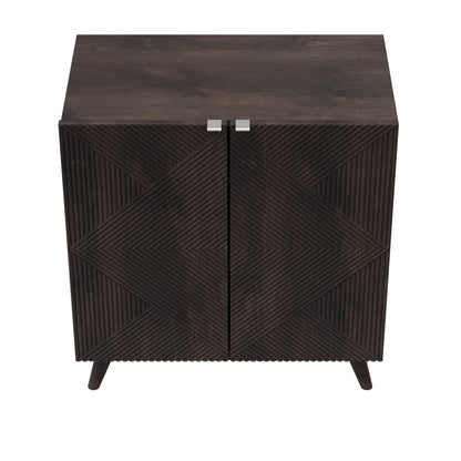 Accent Cabinet with Geometric Pattern Doors