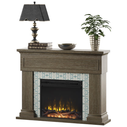 Wall Mantel Electric Fireplace with Reversible Surround