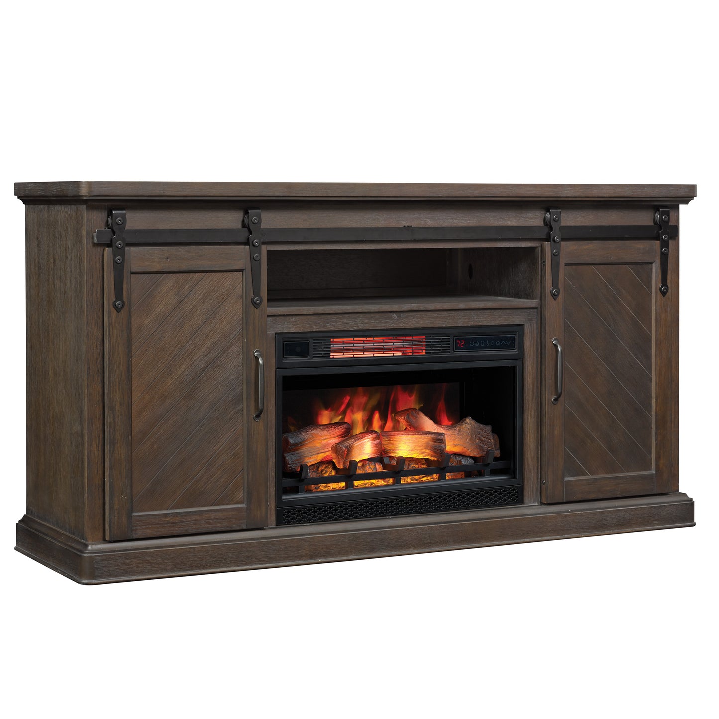 Southgate TV Stand with ClassicFlame® Electric Fireplace, Antique Coffee