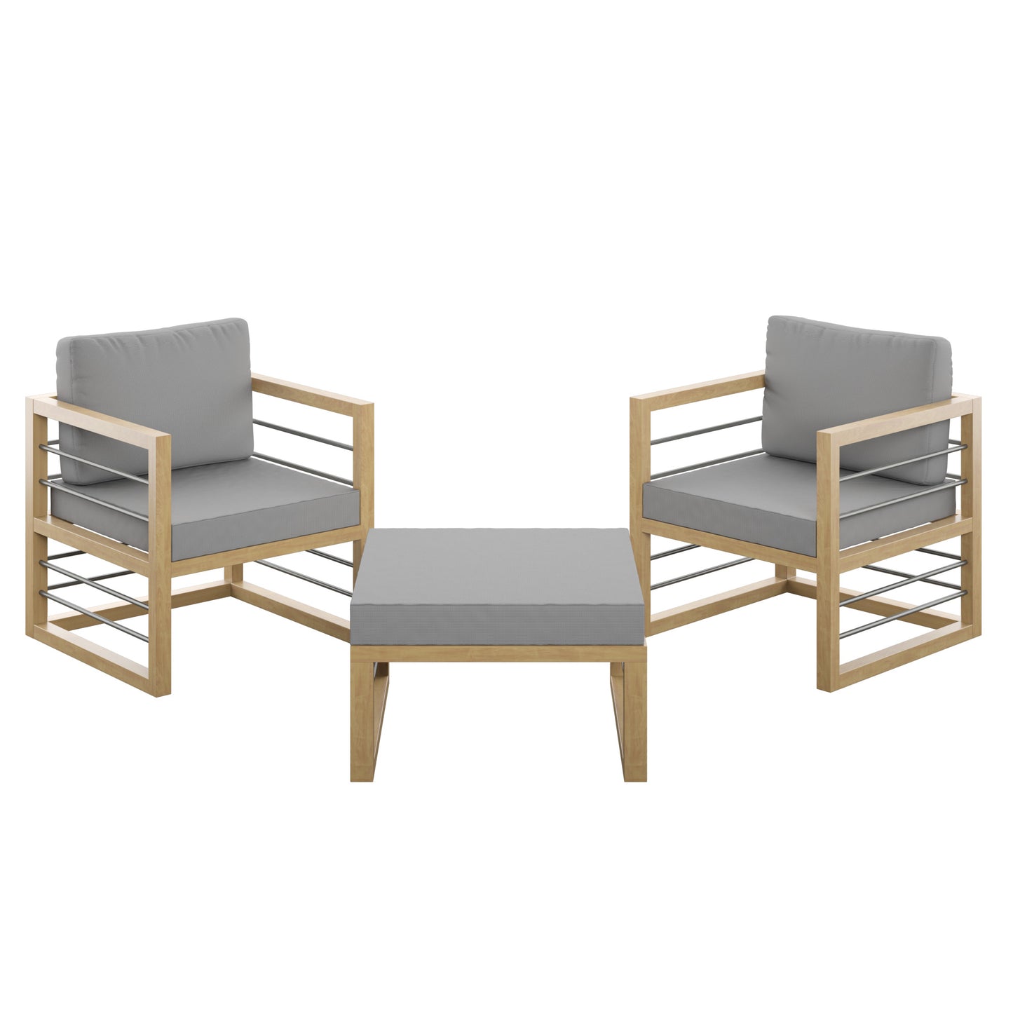 TK Classics 3 Piece Aluminum Outdoor Conversation Set