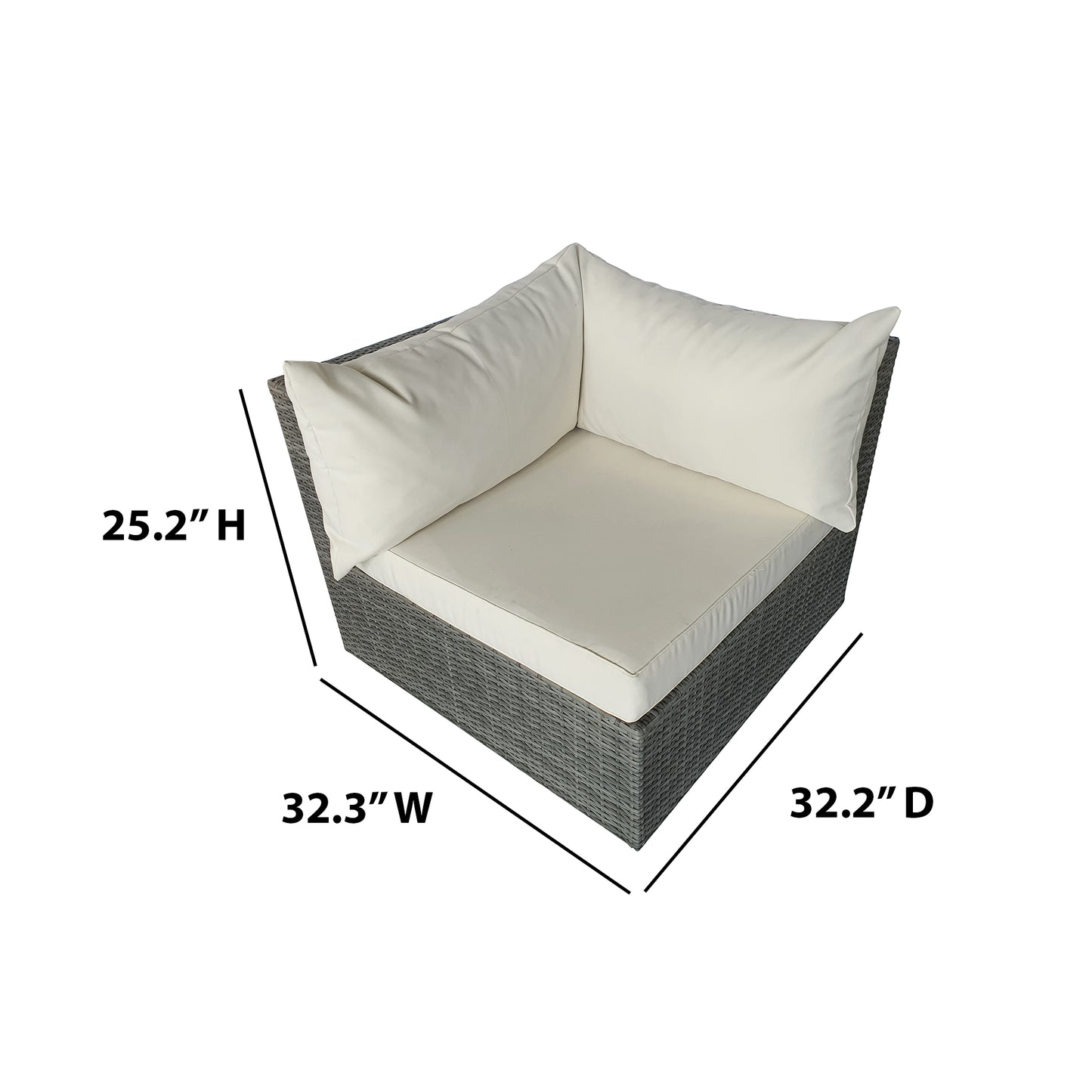TK Classics 2 Piece Outdoor Sectional Loveseat