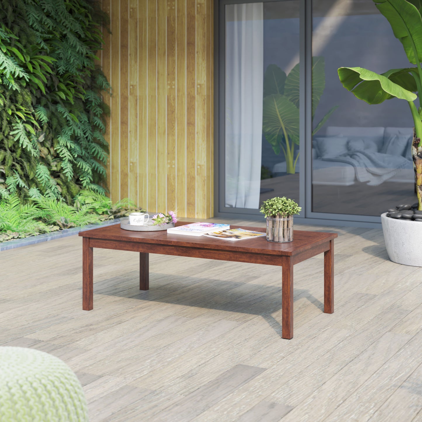 TK Classics Outdoor Acacia Coffee Table