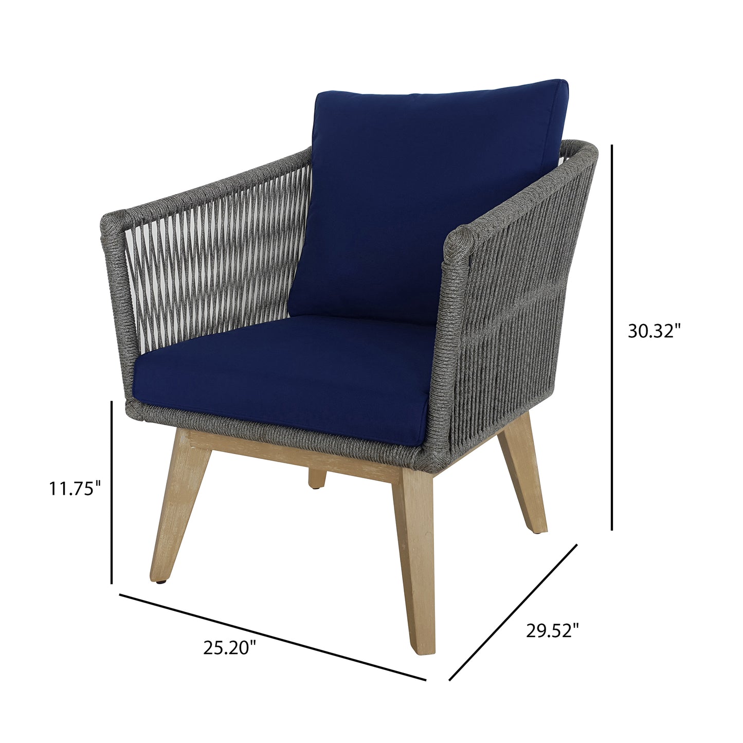 TK Classics Outdoor Chairs with Cushions, Set of 2