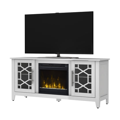 Clarion TV Stand for TVs up to 60" with 18" Electric Fireplace, Pure White