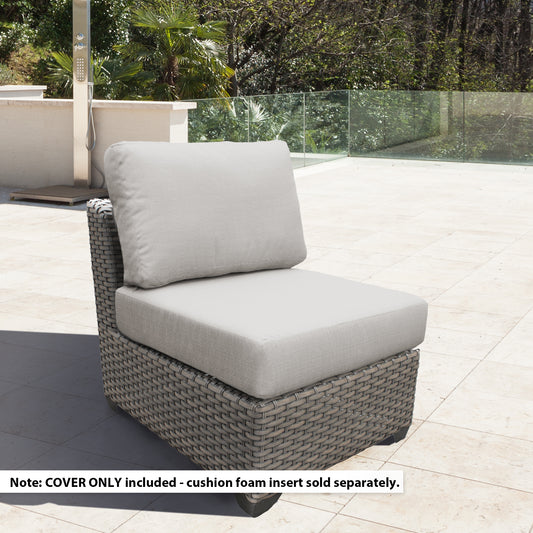 TK Classics Outdoor Armless Sectional Sofa Chair Cushion Slipcovers for 6” Thick Cushions