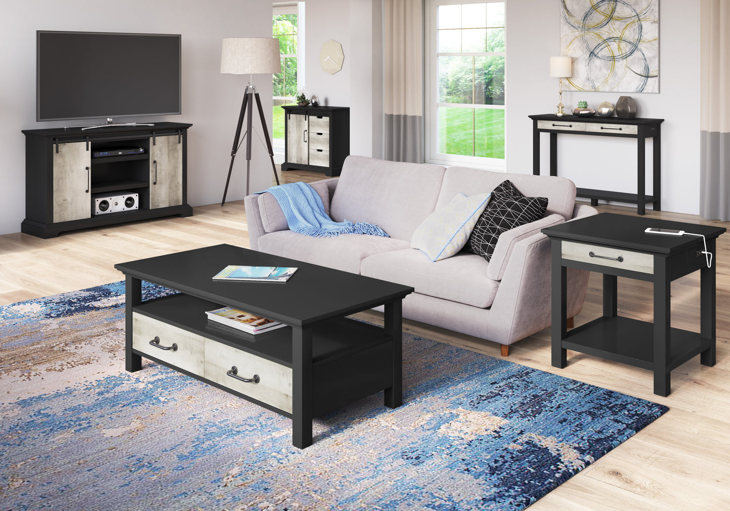 Accent Cabinet with Sliding Door and Drawers