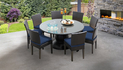 Napa 9 Piece Round Outdoor Patio Wicker Dining Set with Cushions