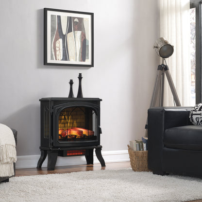 duraflame® Infrared Quartz Electric Stove Heater with 3D Flame Effect, Black
