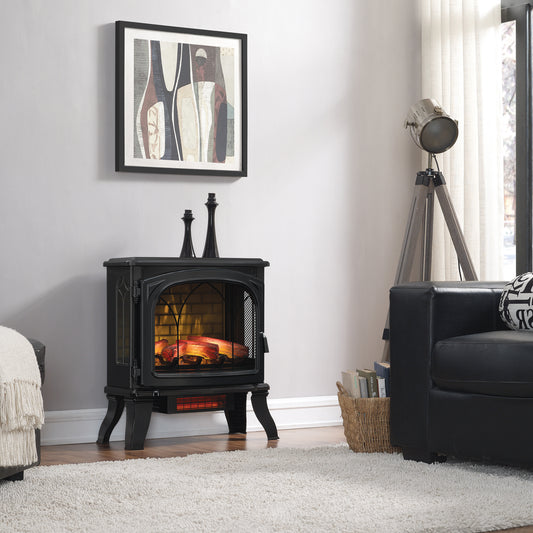 duraflame® Infrared Quartz Electric Stove Heater with 3D Flame Effect, Black