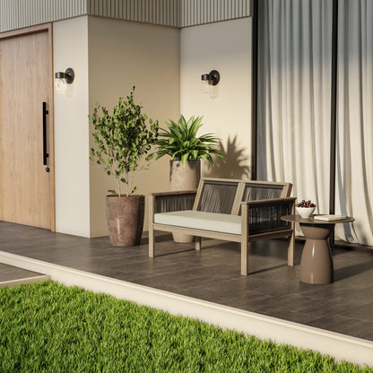 TK Classics Outdoor Acacia Loveseat with Cushion