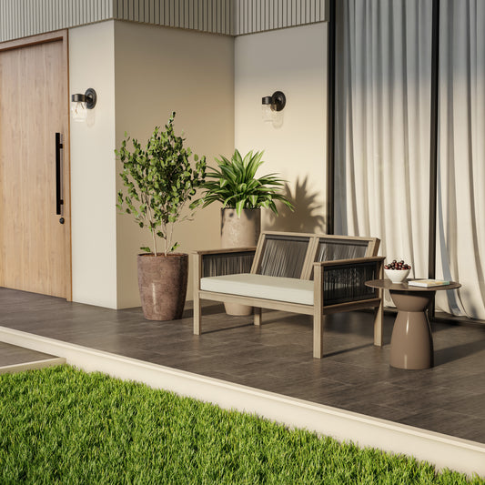 TK Classics Outdoor Acacia Loveseat with Cushion