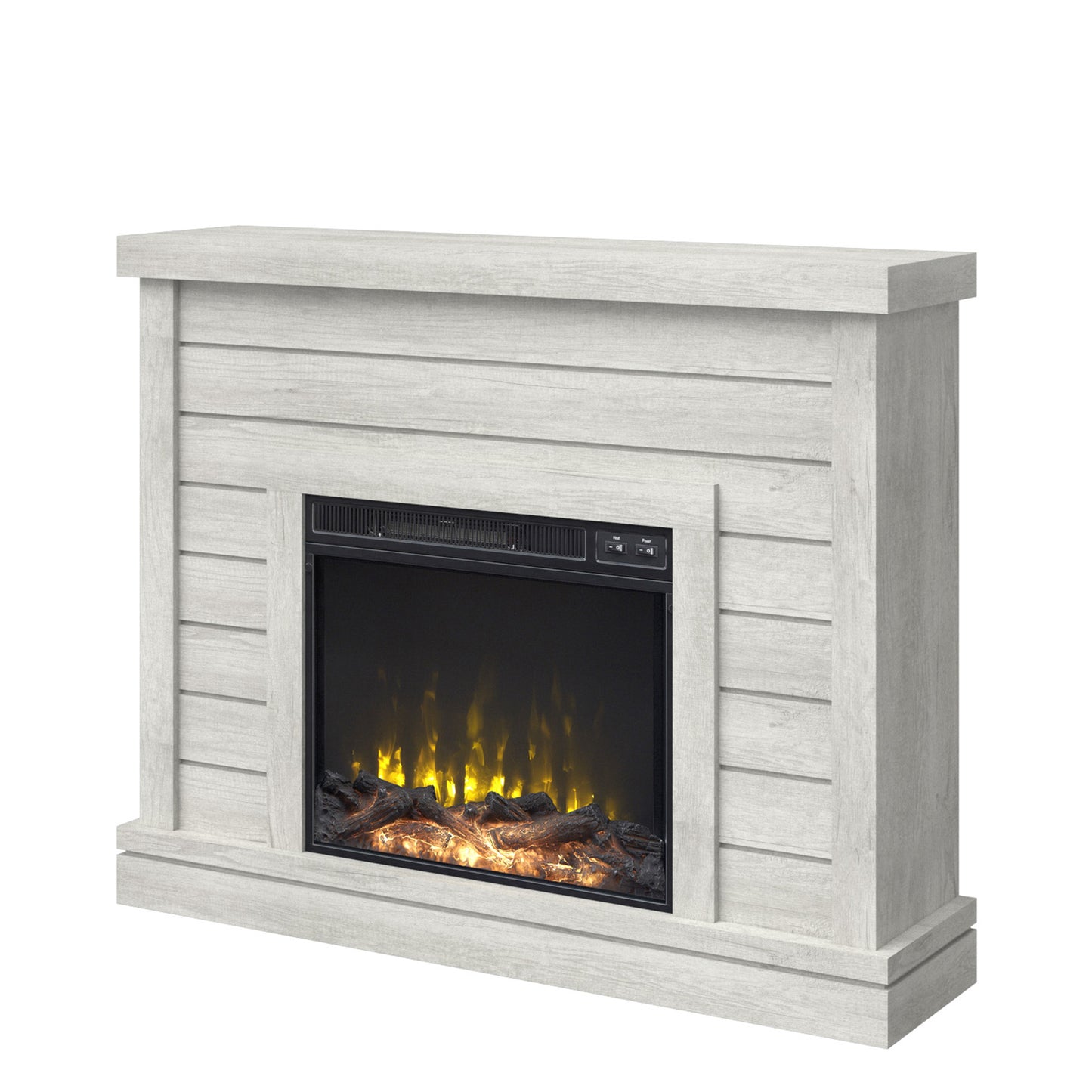 Shiplap Wall Mantel Electric Fireplace