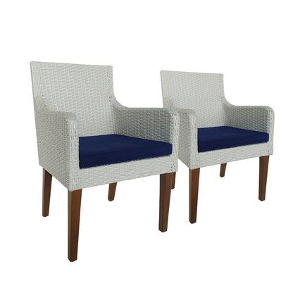 TK Classics Outdoor Dining Armchairs with Cushions, Set of 2