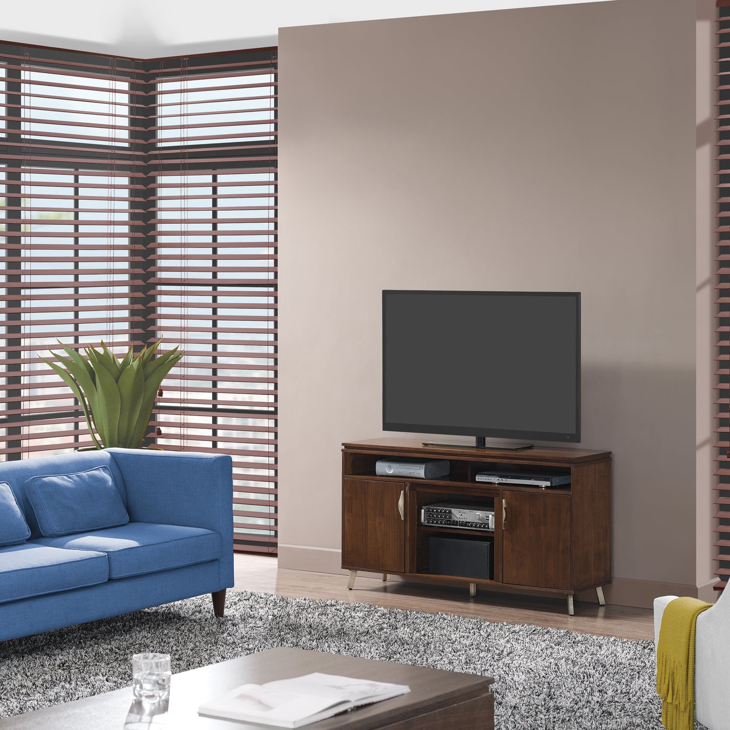 Modern Dweller™ TV Stand for TVs up to 60", Midnight Walnut