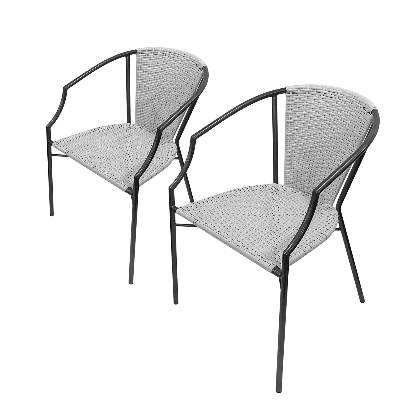 TK Classics Outdoor Wicker Dining Armchairs, Set of 2