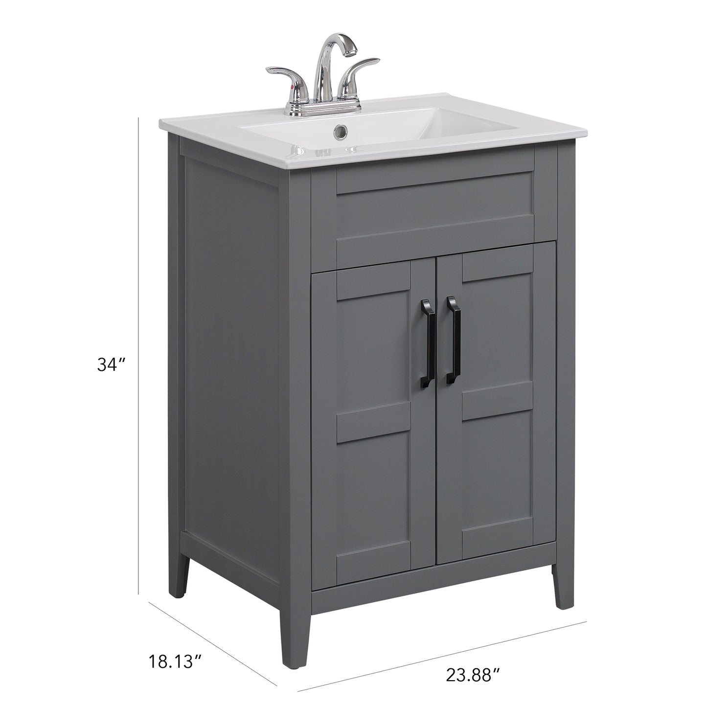 24" Single Bathroom Vanity with Countertop Sink Included