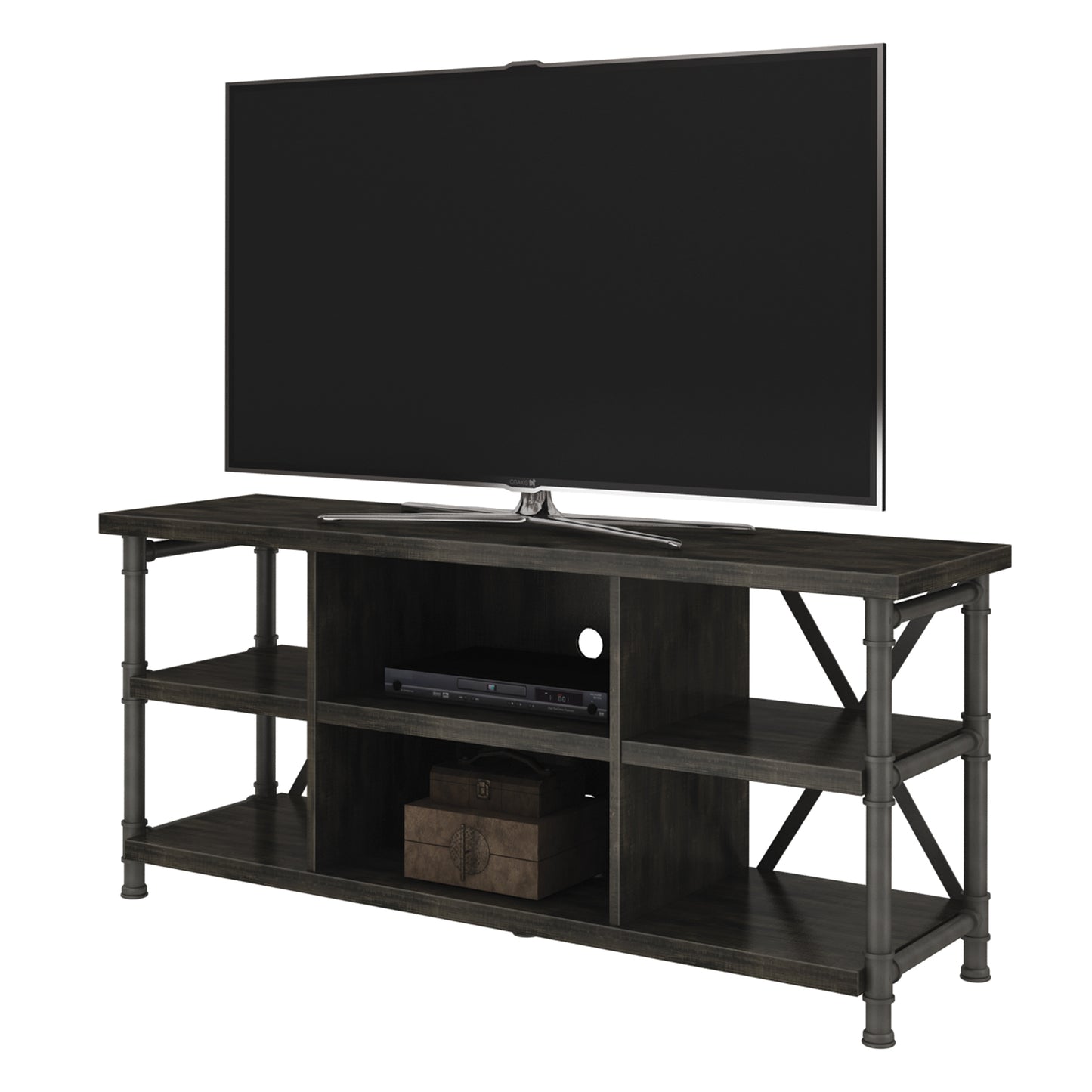 Irondale Open Architecture TV Stand for TVs up to 60 inches, Autumn Driftwood