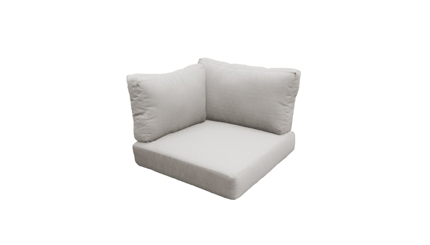 TK Classics Outdoor Cushion Slipcovers for Low-Back Corner Chair Cushions, 6 inches Thick - Ash