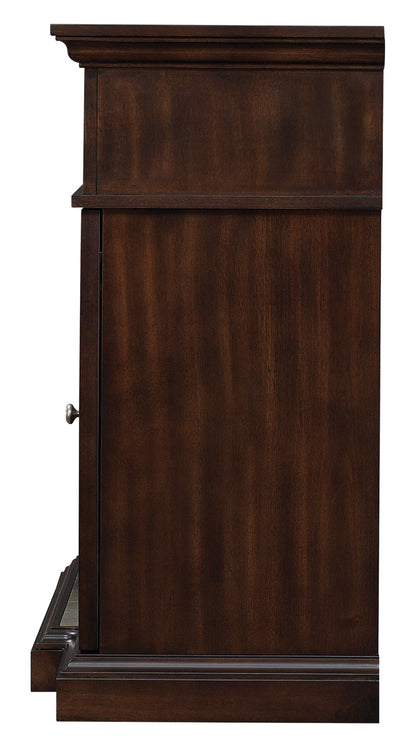 Lakeland TV Stand for TVs up to 65", Roasted Cherry (Electric Fireplace Insert sold separately)