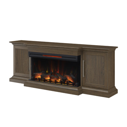 Tanner 76" Modern Reeded Electric Fireplace TV Stand
