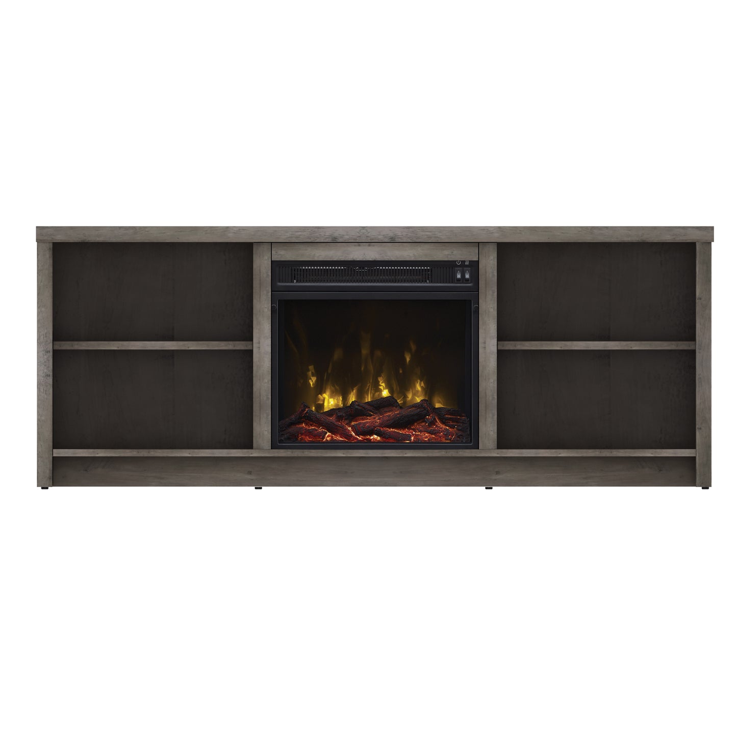 Shelter Cove TV Stand for TVs up to 65" with Electric Fireplace, Valley Pine