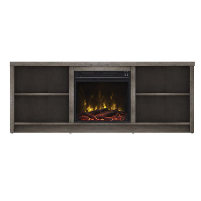 Shelter Cove TV Stand for TVs up to 65" with Electric Fireplace, Valley Pine