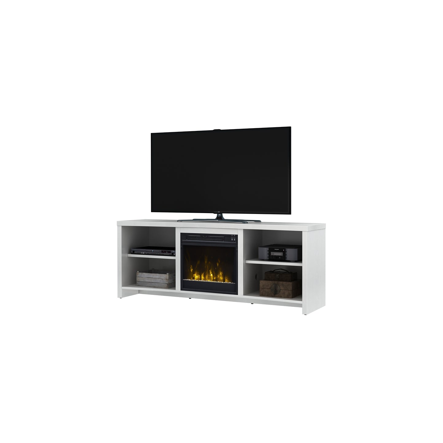 Shelter Cove TV Stand for TVs up to 65" with Electric Fireplace, Valley Pine