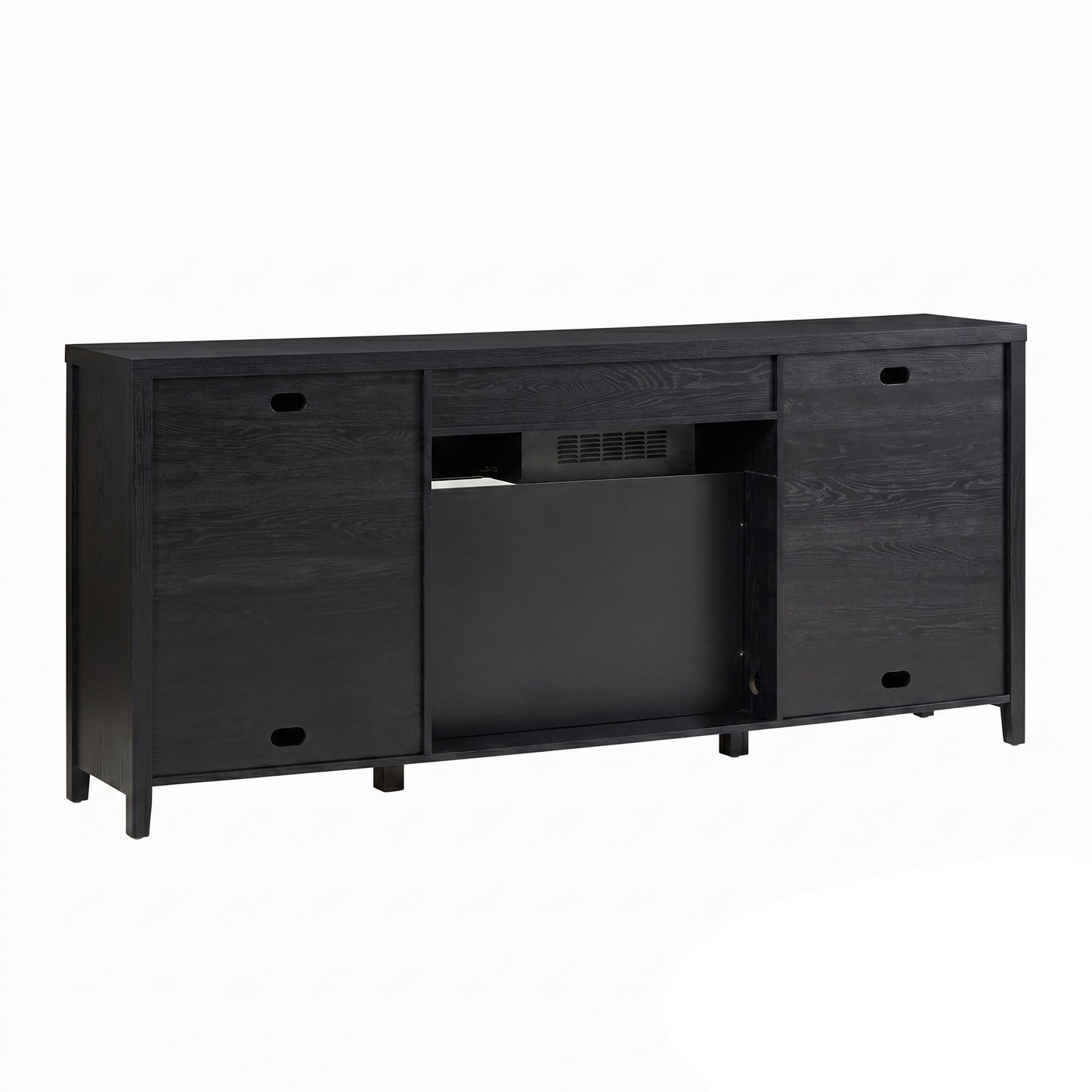 Sasha 80" Modern Reeded TV Stand with duraflame® Smart Electric Fireplace