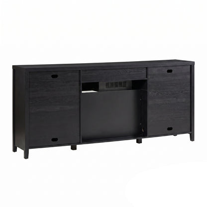 Sasha 80" Modern Reeded TV Stand with duraflame® Smart Electric Fireplace