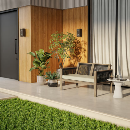 TK Classics Outdoor Acacia Loveseat with Cushion