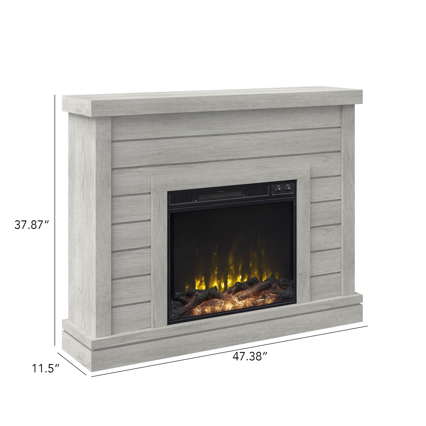Shiplap Wall Mantel Electric Fireplace
