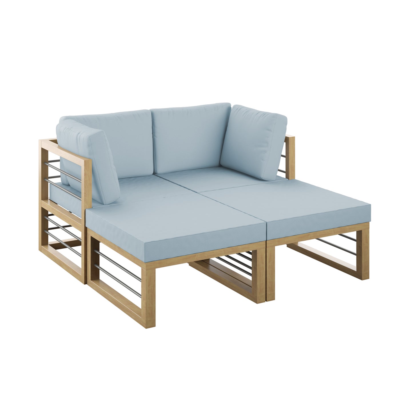 TK Classics 4 Piece Aluminum Outdoor Sectional Sunbed