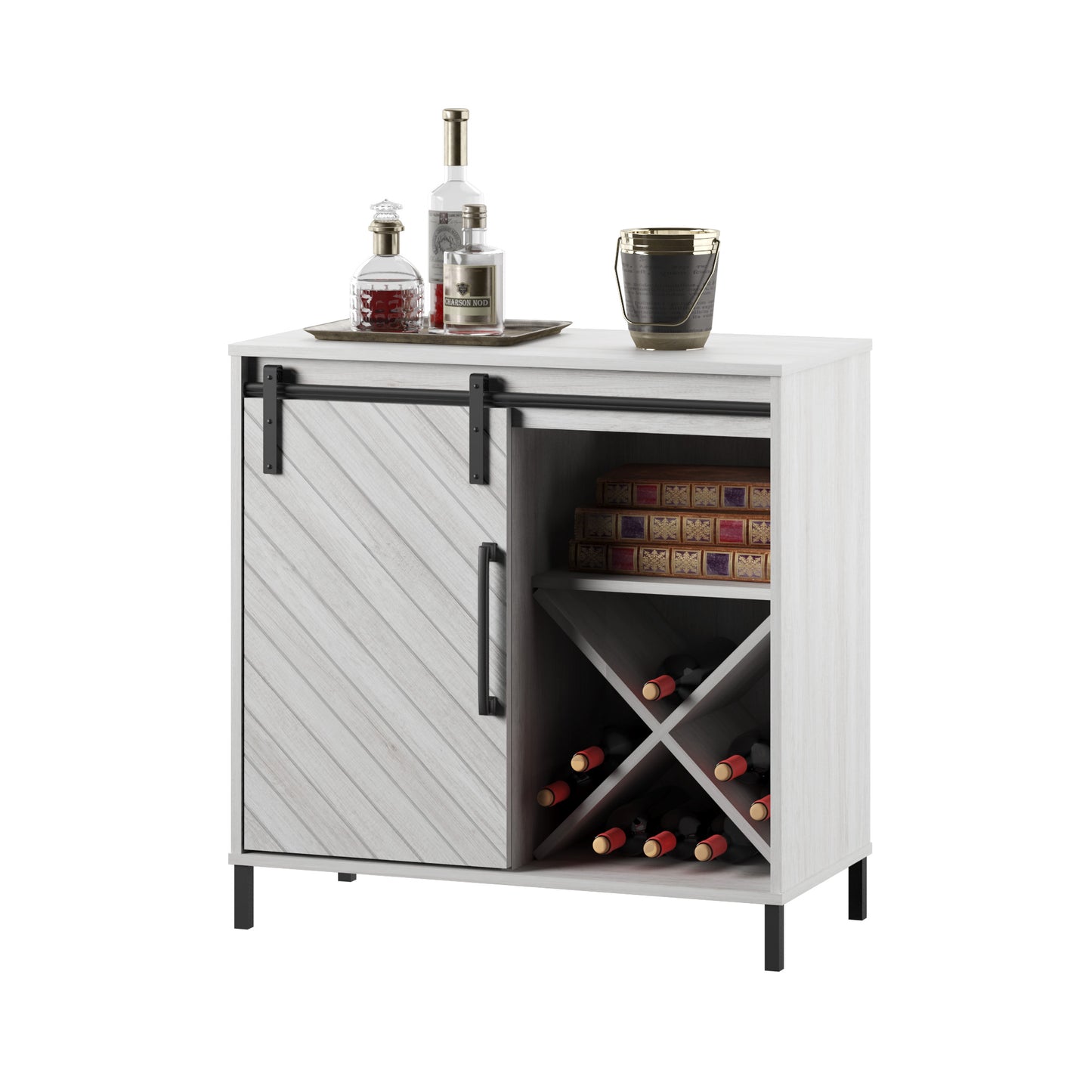 Accent Cabinet with Sliding Door and Wine Storage