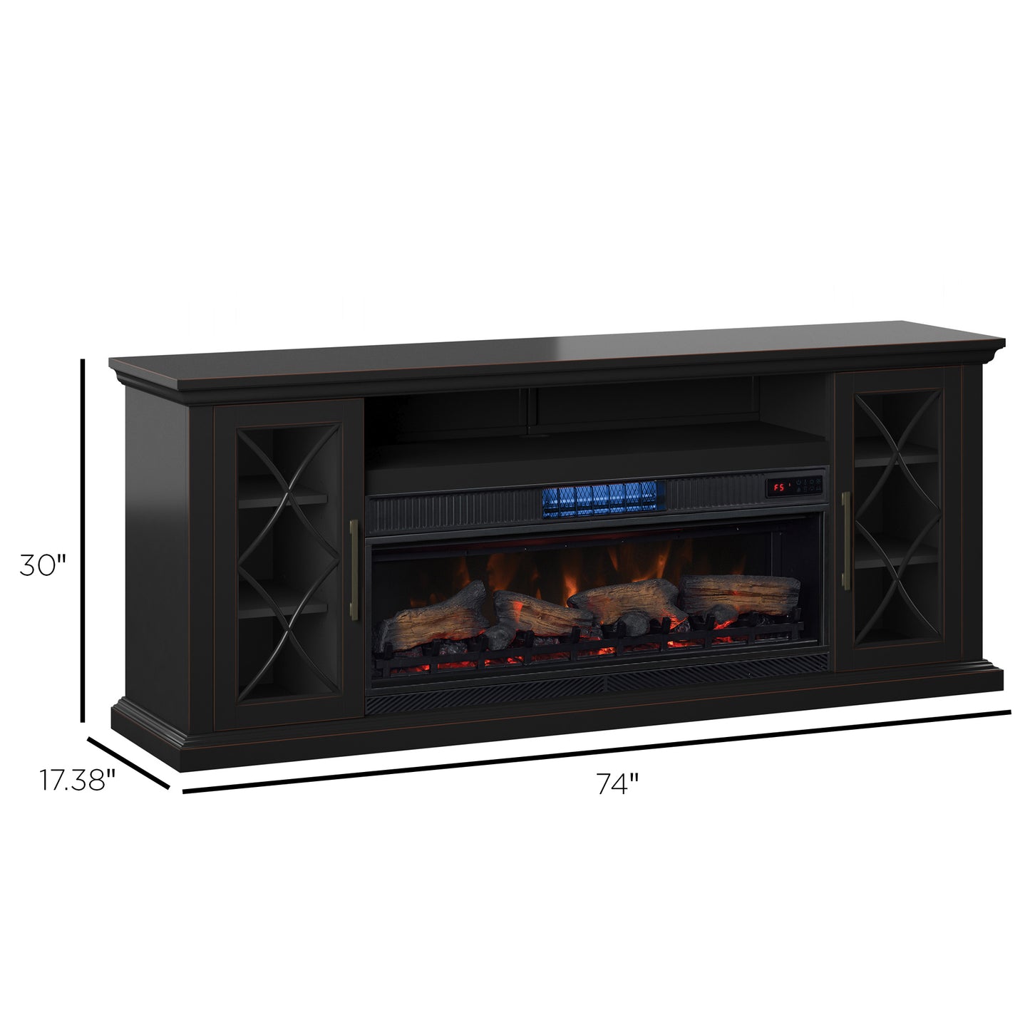 Tresanti® Millbrae TV Console with ClassicFlame® CoolGlow™ 2-in-1 electric fireplace and fan