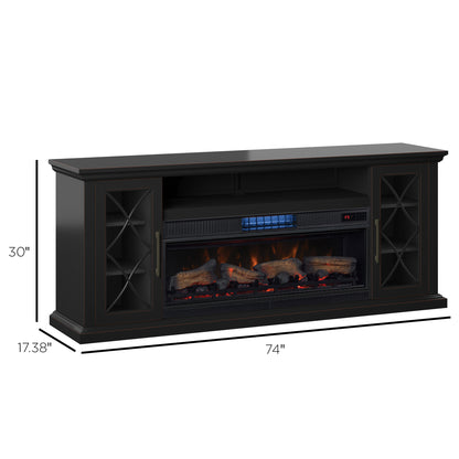 Tresanti® Millbrae TV Console with ClassicFlame® CoolGlow™ 2-in-1 electric fireplace and fan