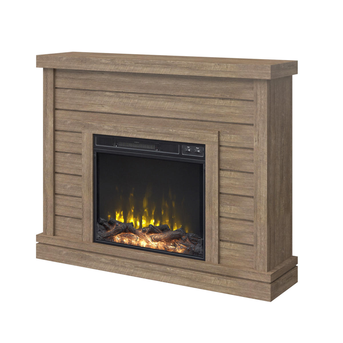 Shiplap Wall Mantel Electric Fireplace