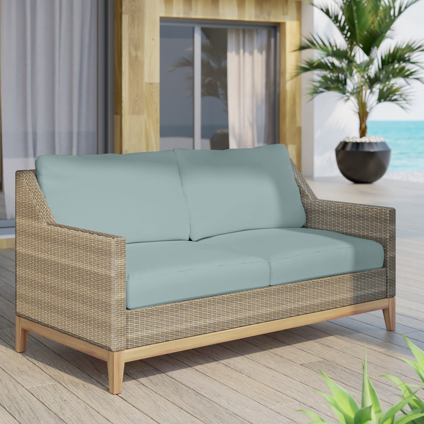 TK Classics Outdoor Loveseat with Cushions