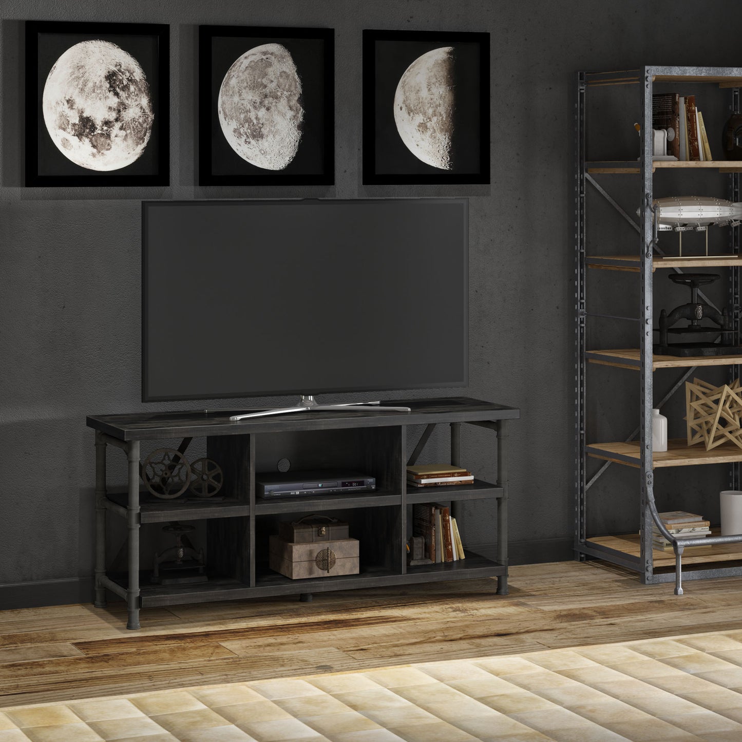 Irondale Open Architecture TV Stand for TVs up to 60 inches, Autumn Driftwood