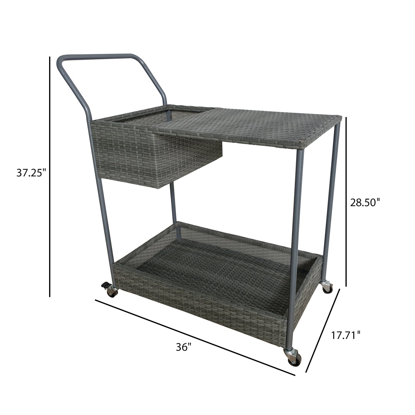 TK Classics Outdoor Wicker Bar Cart