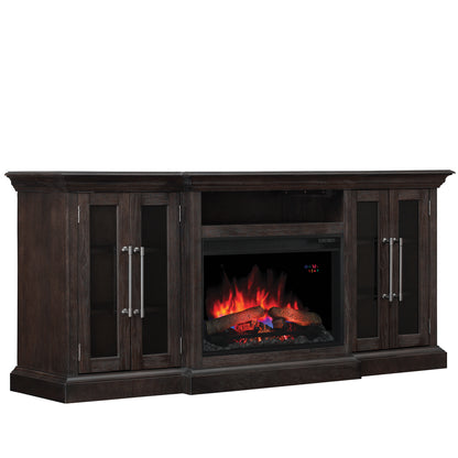 Grand TV Stand for TVs up to 80", Espresso Pine (Electric Fireplace Insert sold separately)
