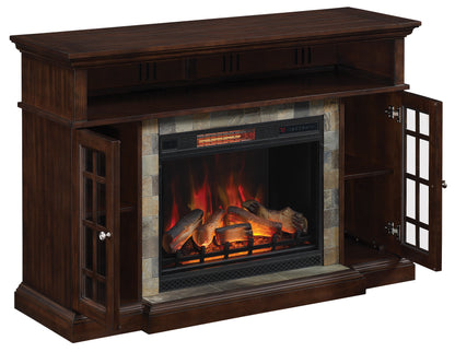 Lakeland TV Stand for TVs up to 65", Roasted Cherry (Electric Fireplace Insert sold separately)