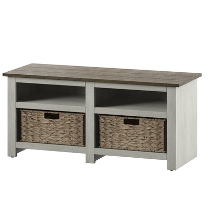 Storage Bench with Included Baskets