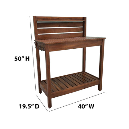 TK Classics Acacia Potting Bench
