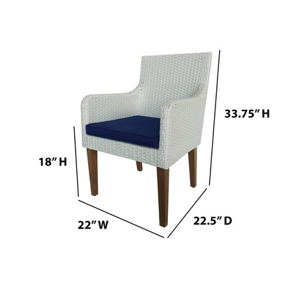 TK Classics Outdoor Dining Armchairs with Cushions, Set of 2