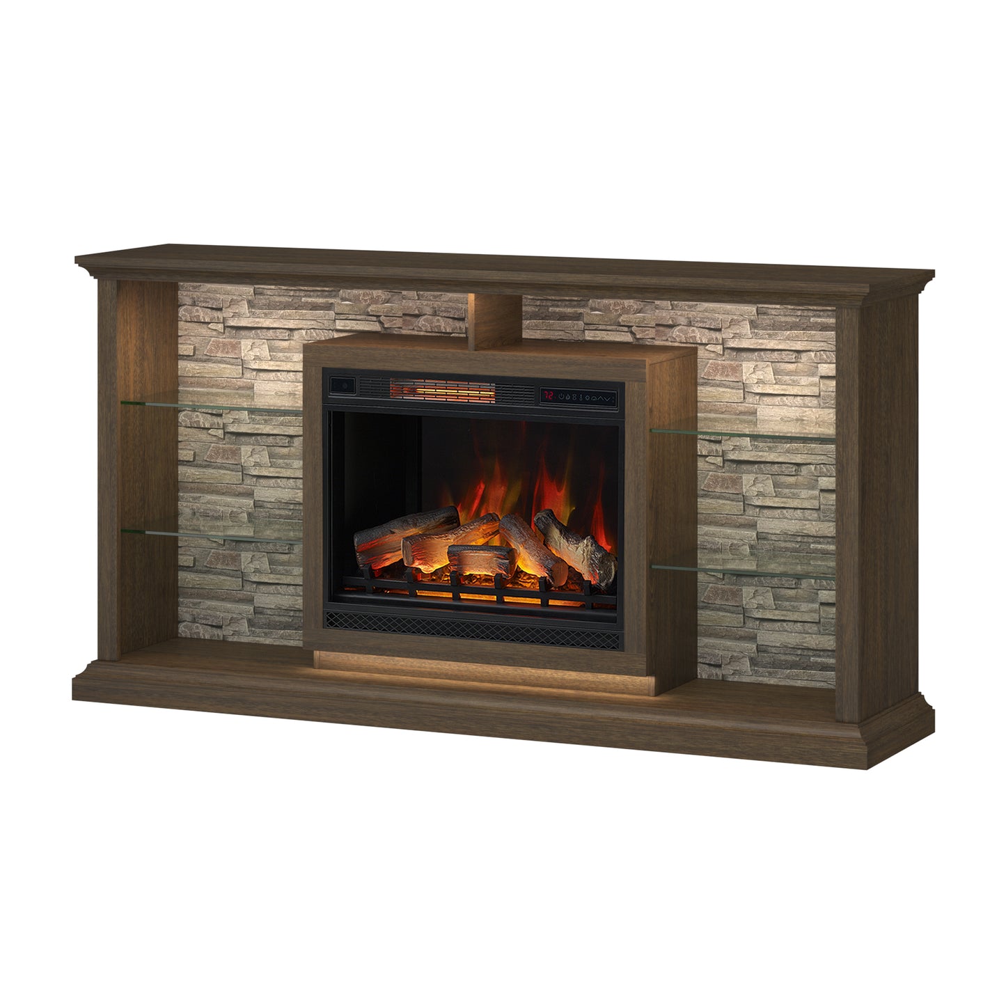 Elena 74" Electric Fireplace TV Stand with LED Accent Lighting