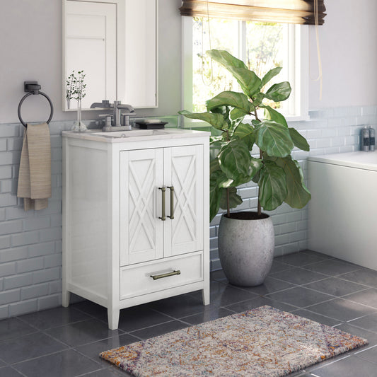 24" Single Bathroom Vanity with Lower Drawer