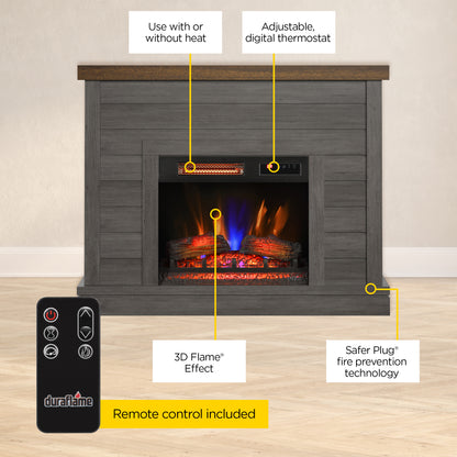 duraflame® Shiplap Wall Mantel Electric Fireplace
