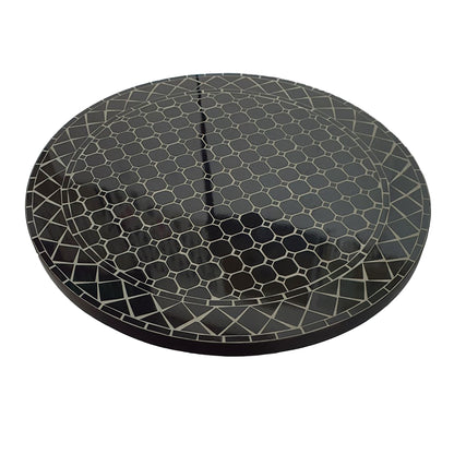 TK Classics 5 Piece Outdoor Dining Set with Black Mosaic Tabletop, 35"W